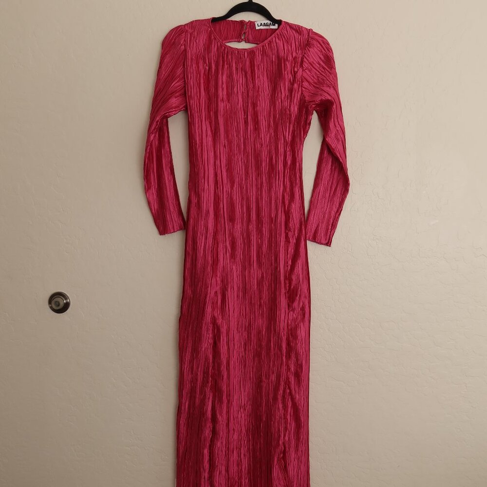LAAGAM Arizona Maxi Pink Pleated Dress